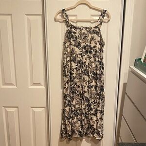 Old Navy Black Floral Midi Dress